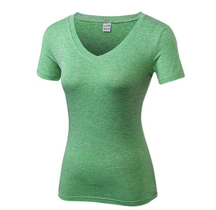 Gym Yoga T-shirt Women V-neck Fitness Tights Sport Jersey Quick Dry Short Running Clothes Girl Tees Top Sexy Yoga Shirt