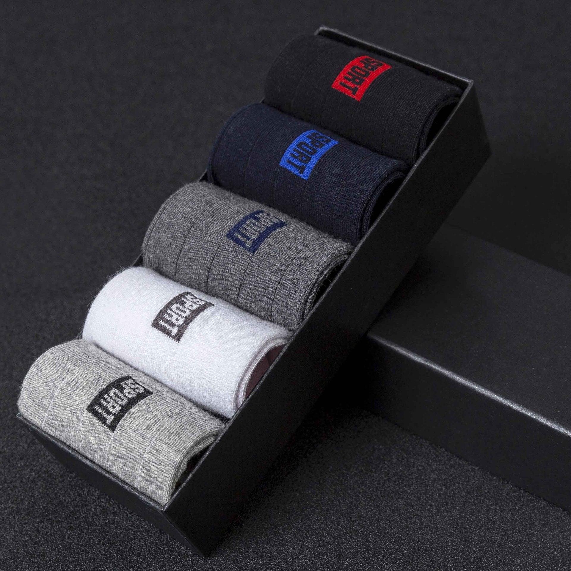 Breathable 5 Pairs Men's Socks Set Cotton Mid-Tube Sweat-Absorbent Casual Trendy Socks