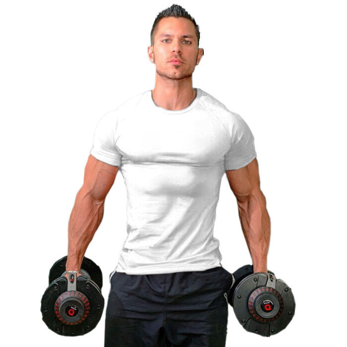Pure monochrome compression fitness t-shirt