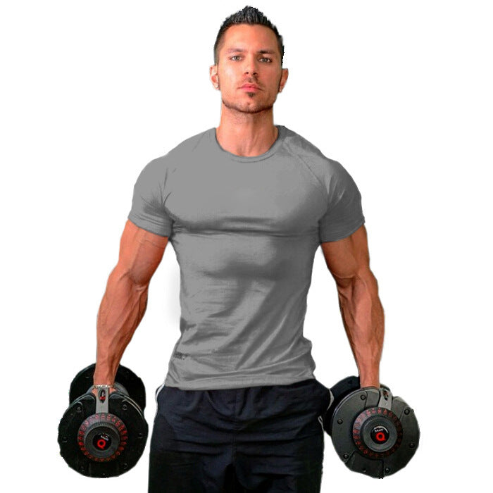 Pure monochrome compression fitness t-shirt