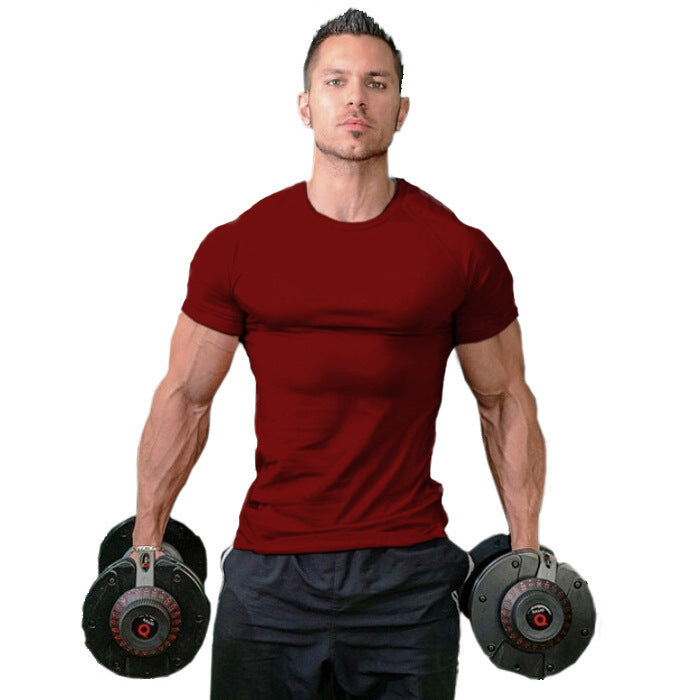 Pure monochrome compression fitness t-shirt