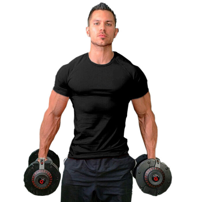 Pure monochrome compression fitness t-shirt