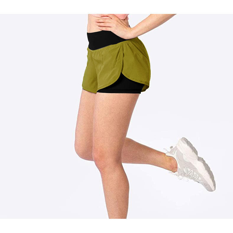 Yoga Fake Two-piece Double-layer Anti-exposure Shorts