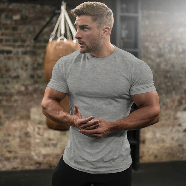 Pure monochrome compression fitness t-shirt