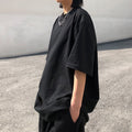 Oversized Plain Casual Round Neck T-shirt Cotton Short Sleeve