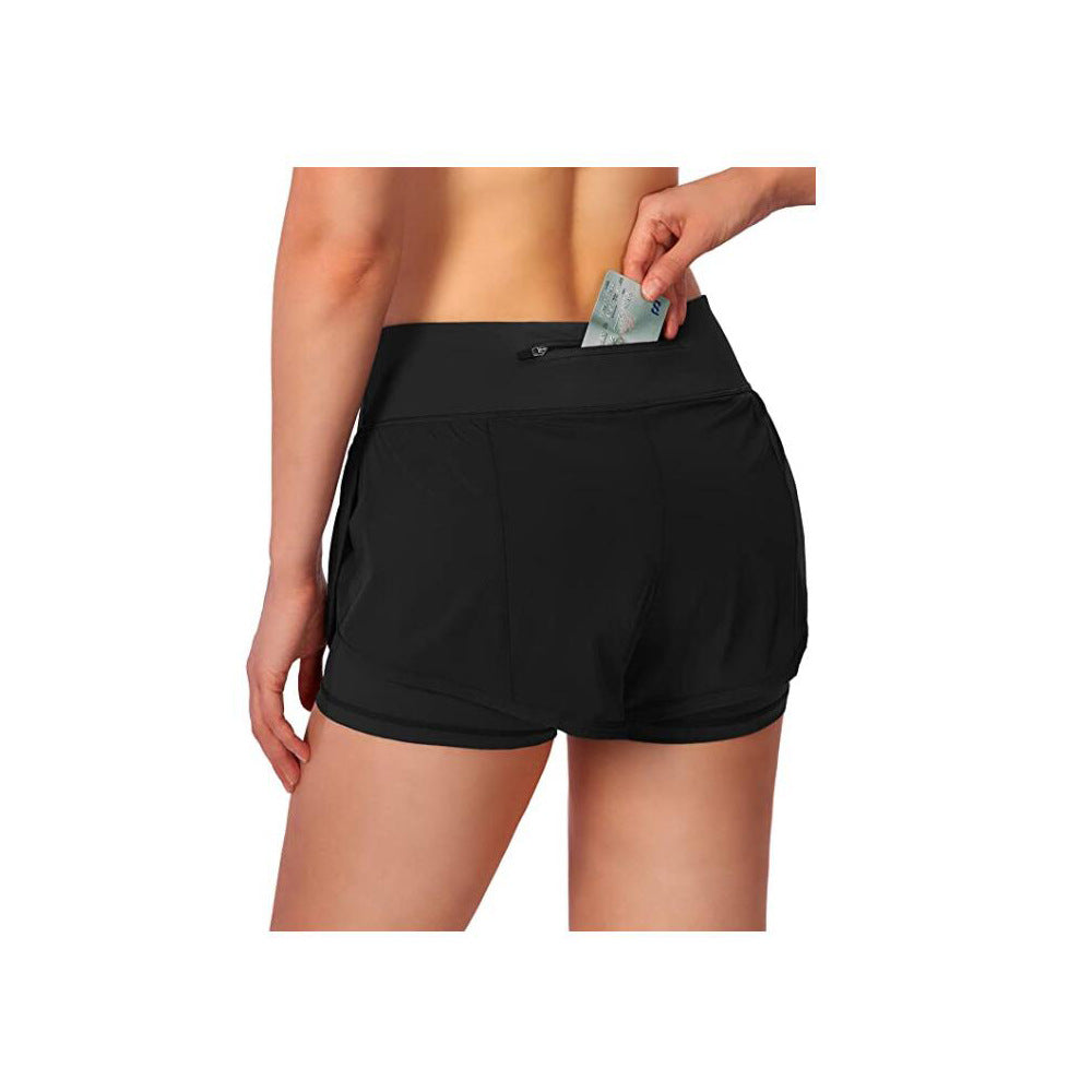 Yoga Fake Two-piece Double-layer Anti-light Shorts