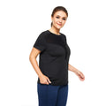 Plus Size Sports T-sleeve Women Sexy Mesh Stitching Loose Fitness Short Shirt