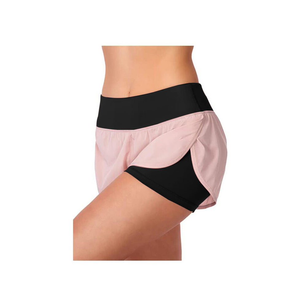 Yoga Fake Two-piece Double-layer Anti-light Shorts